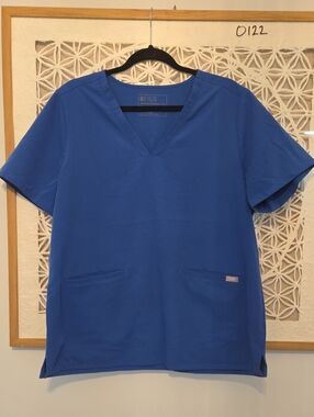 FIGS Casma V-Neck 2-Pocket Scrub Top Royal Blue Women’s XL